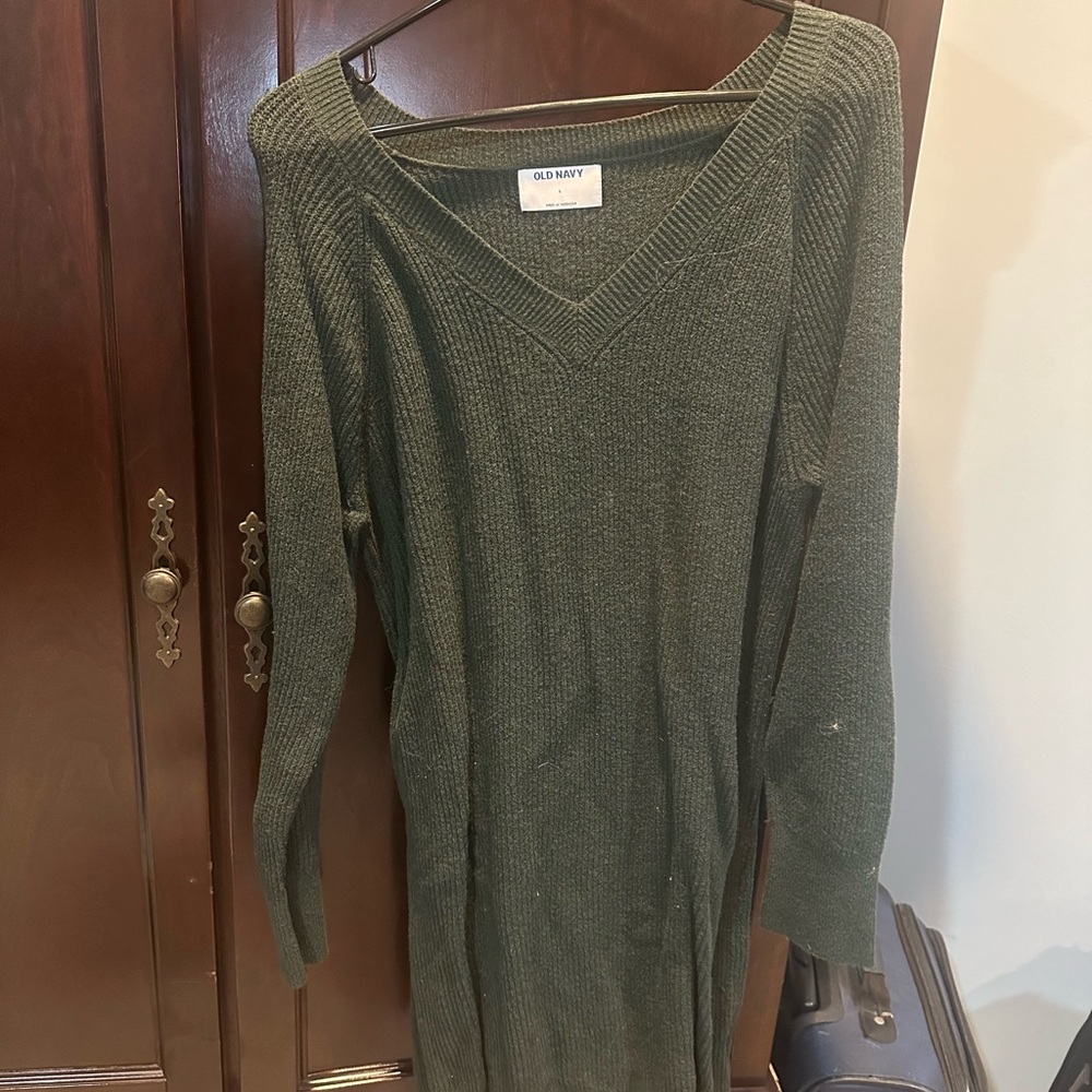 Old Navy Green Long Sleeve Dress